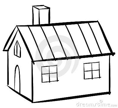 400x367 Roof Clipart Simple House Outline