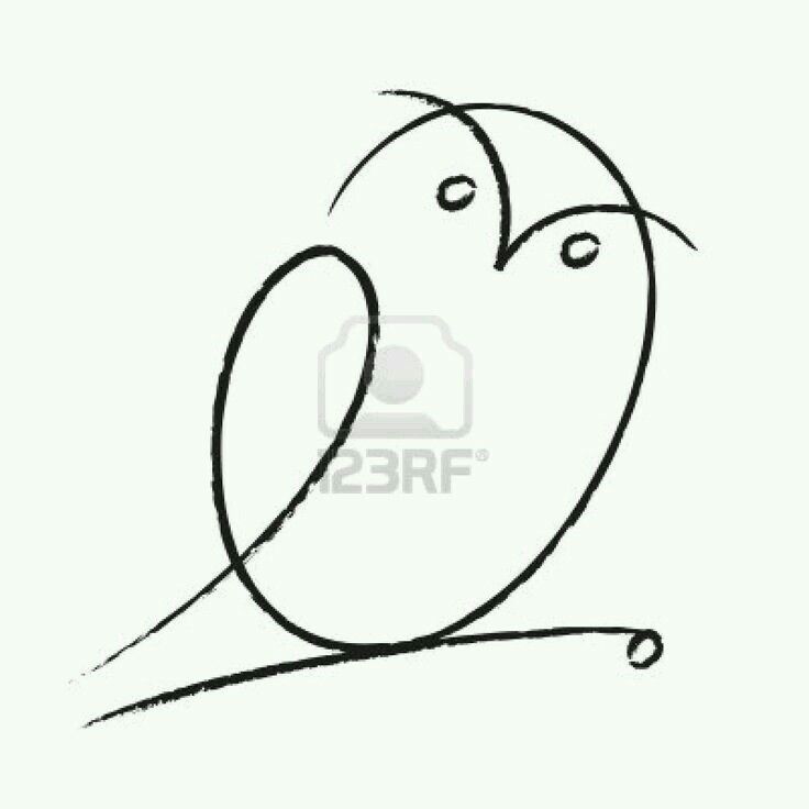 736x736 Doodle Simple Owl Tattoo, Owl Tattoo