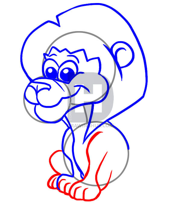 611x682 How To Draw A Simple Lion, Step