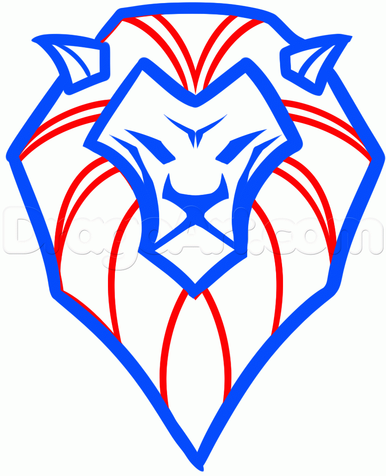 776x955 How To Draw A Cool Lion Head, Step