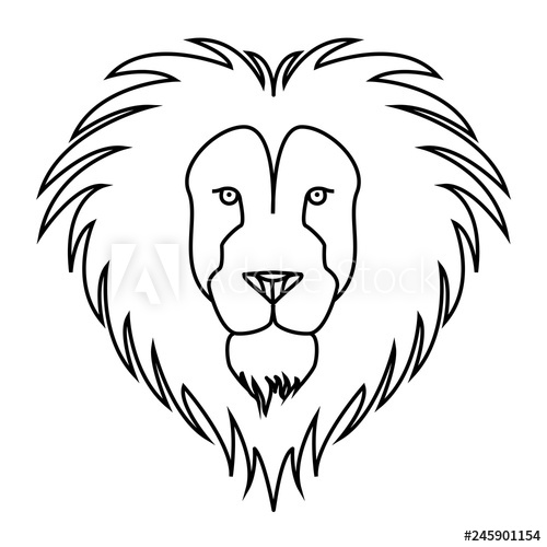 500x500 Lion Head Logo Simple Lion Head Line Icon