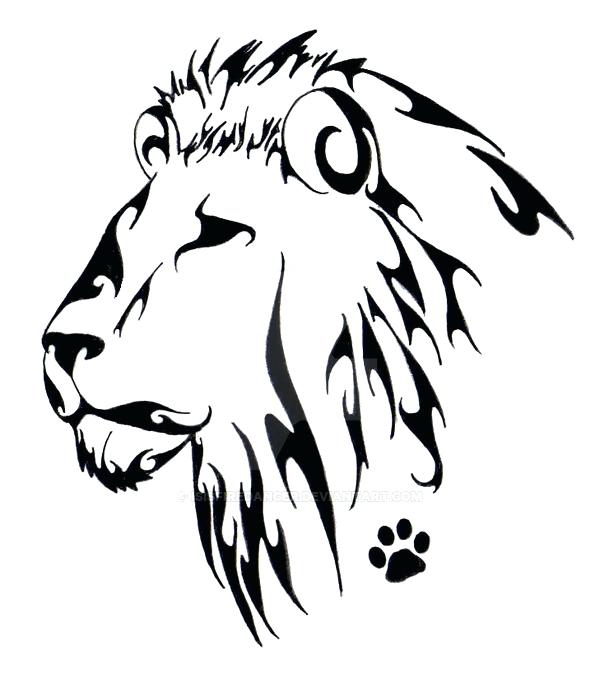 600x692 simple lion drawing simple lion basic lion head drawing