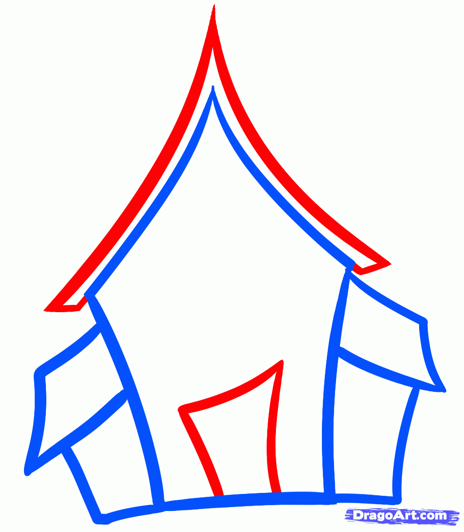 950x1089 Draw A Haunted House For Kids, Step