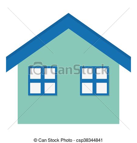450x470 Simple Flat Design House With Two Windows Icon Vector Illustration
