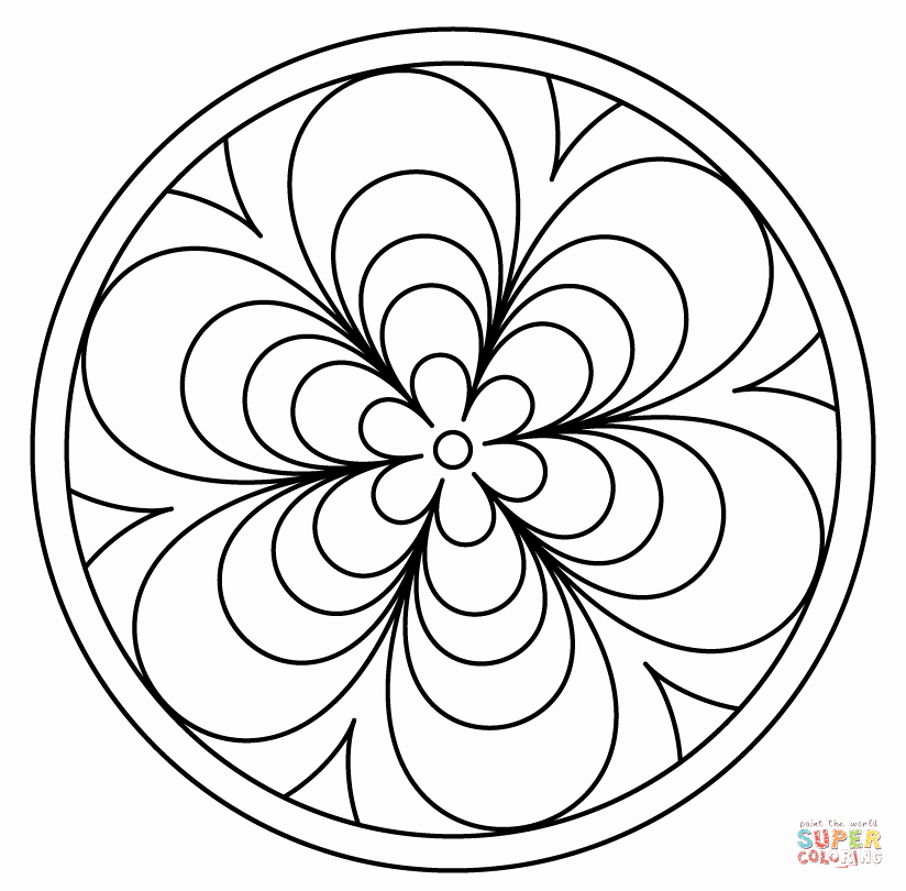 824x810 Simple Mandala Coloring Pages