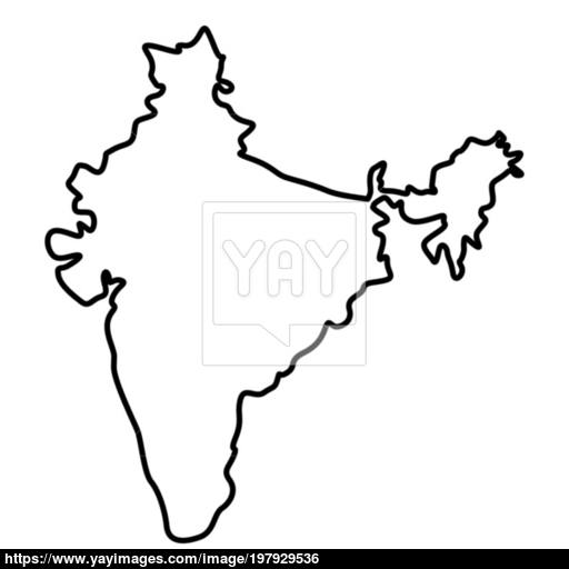 512x512 Map Of India Icon Black Color Illustration Flat Style Simple Image
