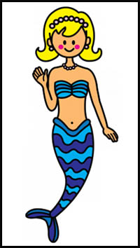 200x354 how to draw cartoon mermaids realistic mermaids drawing