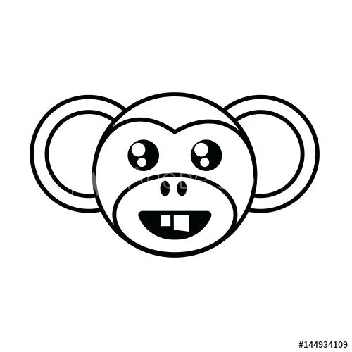 500x500 Monkey Face Outline How To Draw A Monkey Face