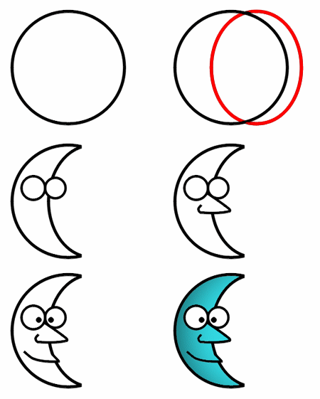 Simple Moon Drawing | Free download on ClipArtMag