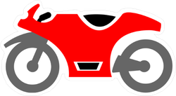 250x137 Simple Motorcycle Drawing Sticker