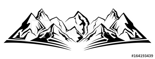 500x193 Simple Mountain Silhouette