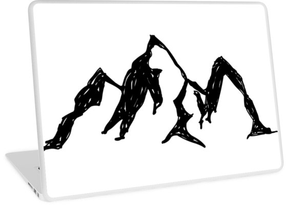 558x400 Mountains Drawing Simple Laptop Skins