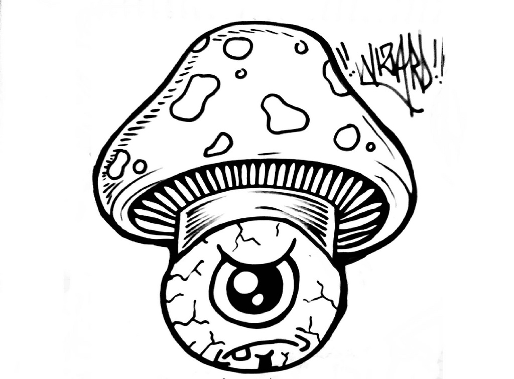 Simple Mushroom Drawing