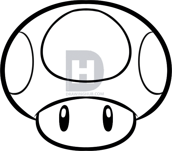 573x504 How To Draw A Magic Mushroom, Magic Mushroom, Step