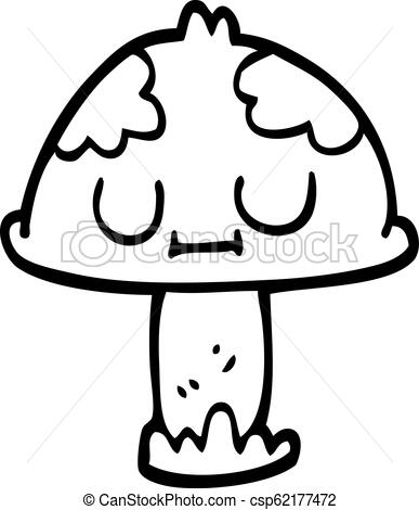 387x470 Line Drawing Cartoon Cute Mushroom