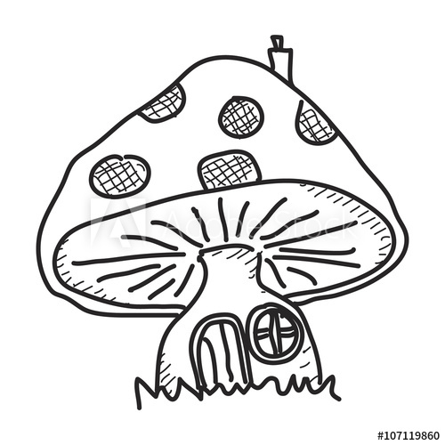 500x500 Simple Doodle Of A Mushroom