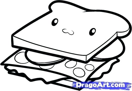 520x359 How To Draw A Sandwich Draw Simple Sandwich