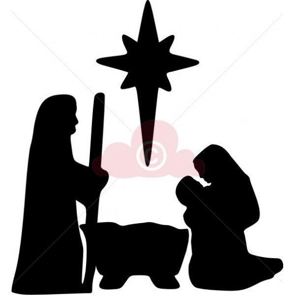 600x600 Simple Nativity Silhouette