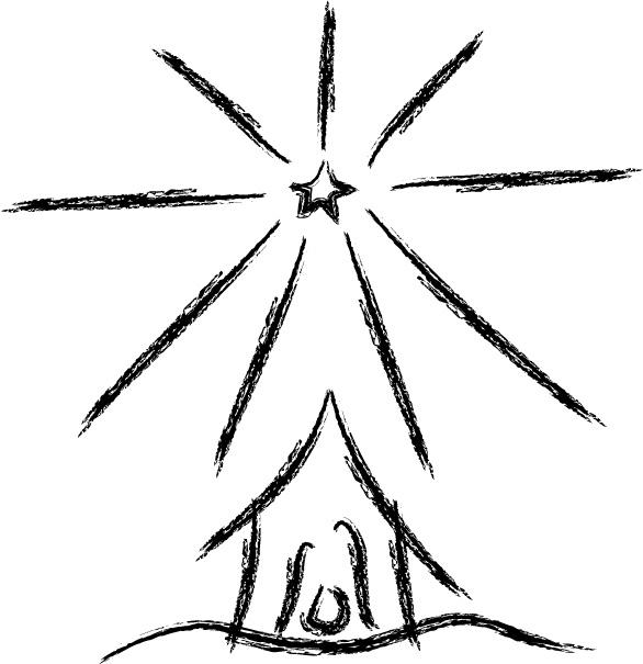 586x605 Manger Drawing Design