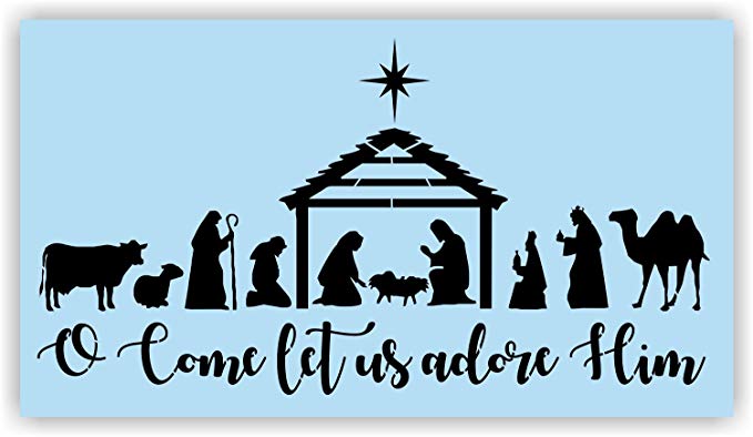 679x394 Christmas Nativity Scene Stencil For Painting Wood