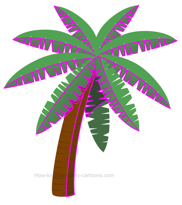 600x675 How To Draw A Palm Tree Clip Art