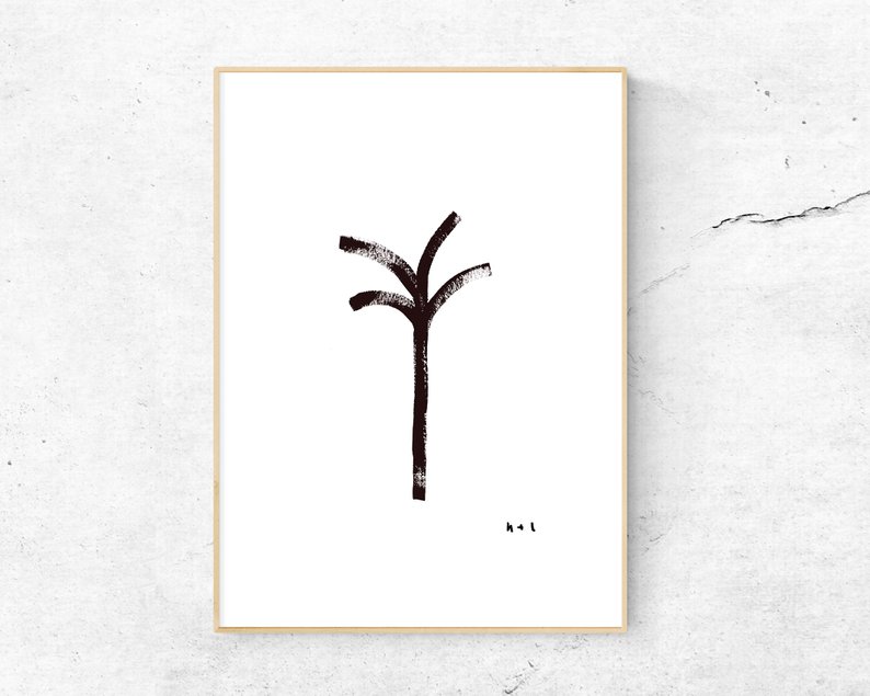 794x635 Palm Tree Painting Simple Digital Download Print