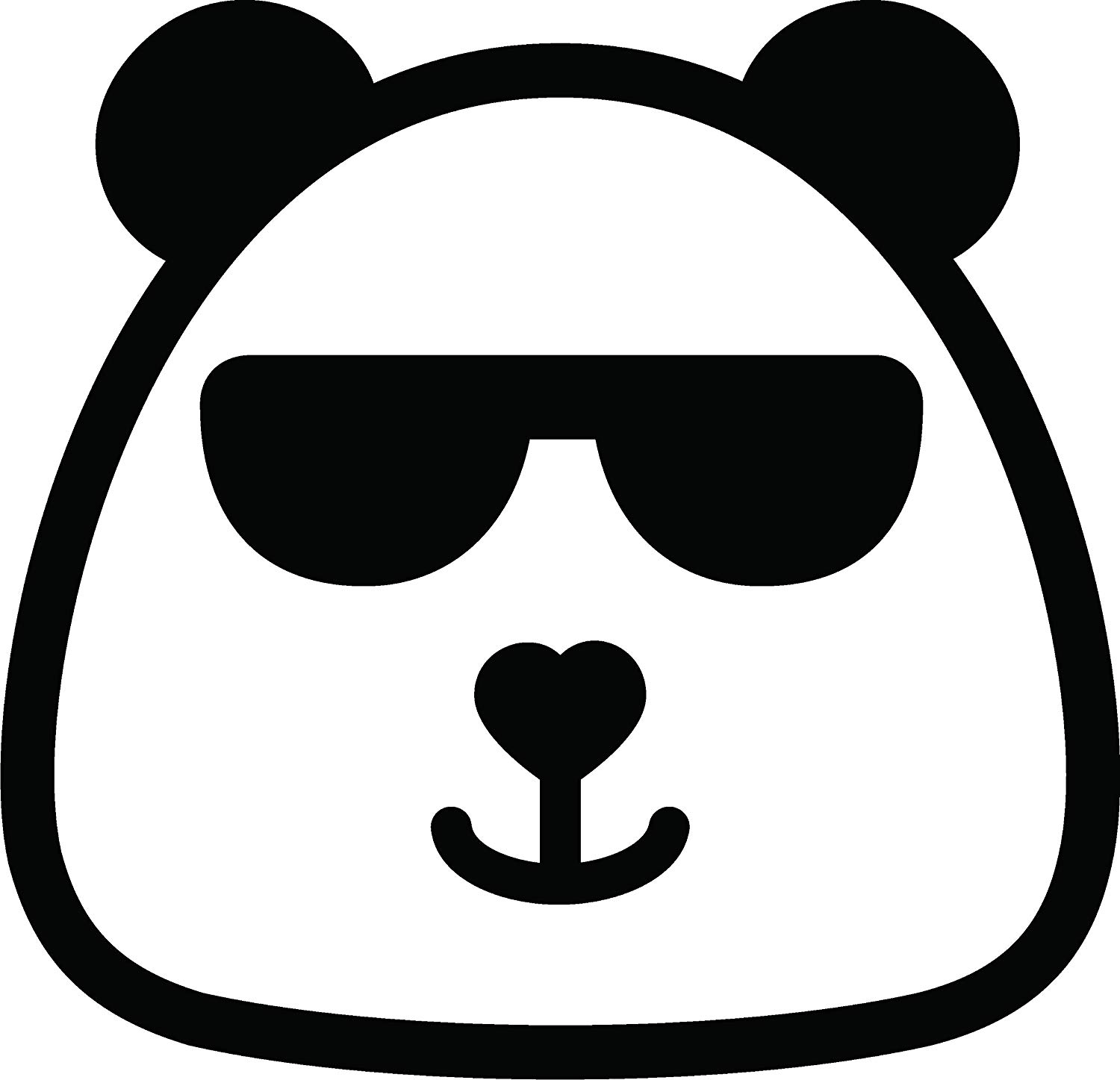 1500x1447 Cute Simple Panda Bear Face Cartoon Emoji Vinyl Decal