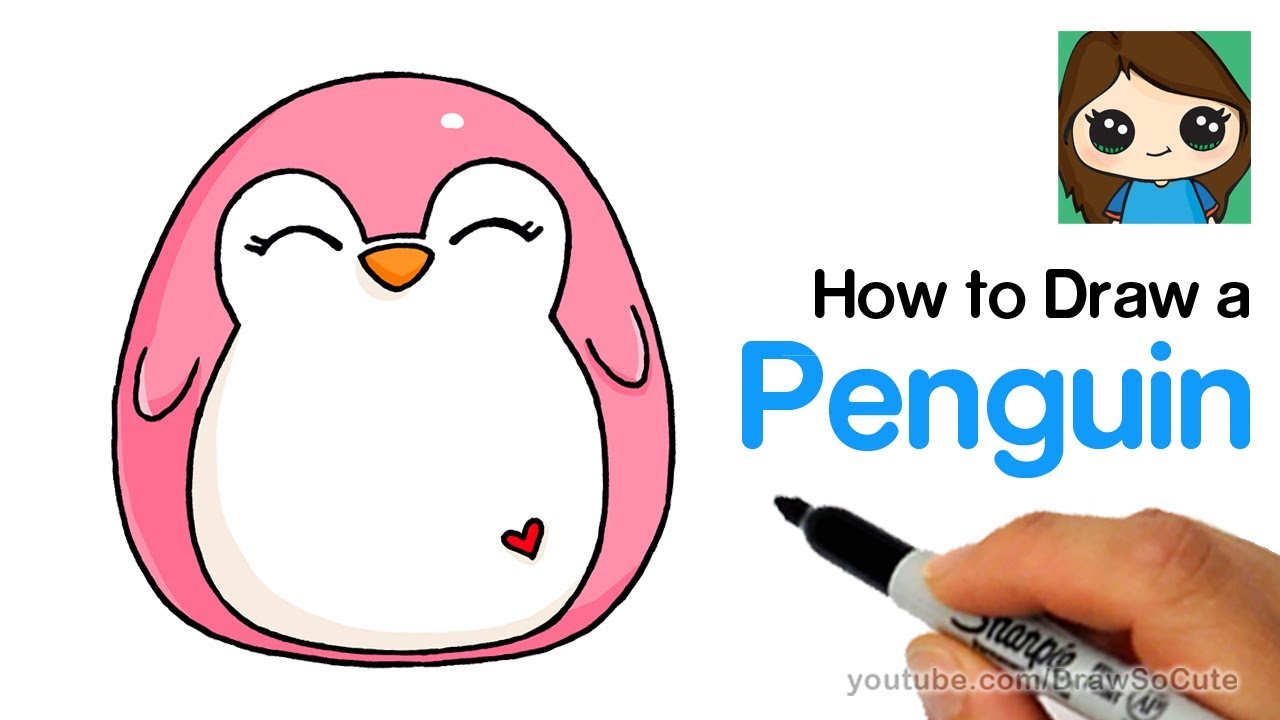 1280x720 How To Draw A Cute Penguin Easy Squishy Squooshems