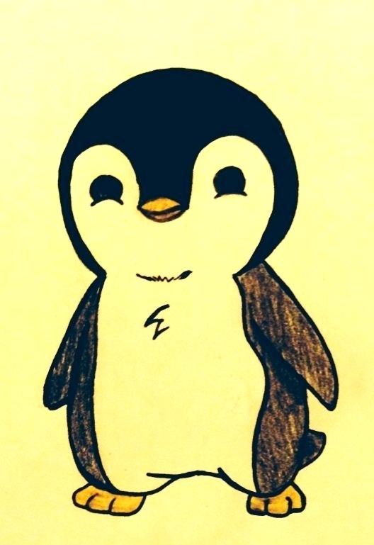 528x769 Penguin Drawing Easy Penguins Penguin Drawing Tutorial