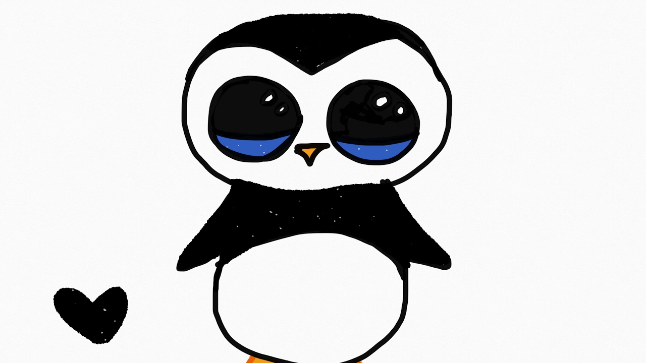 1280x720 Tutorial Drawing A Cute Penguin How To Draw A Cute Simple