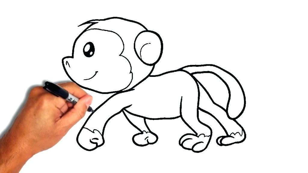1024x576 How To Draw A Monky Simple Drawing Of Monkey How To Draw A Monkey