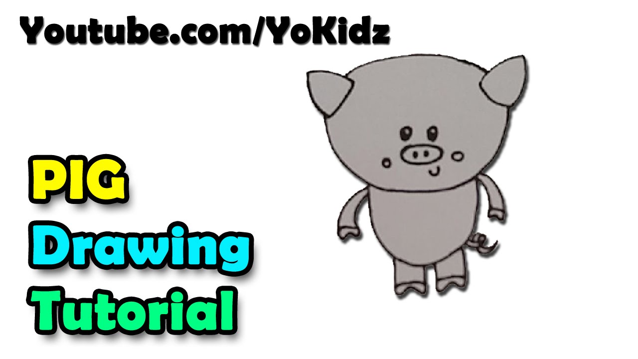 1280x720 How To Draw A Pig Cartoon For Kids Easy And Simple