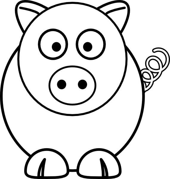 570x599 Simple Coloring Pages To Print Download Simple Pig Coloring