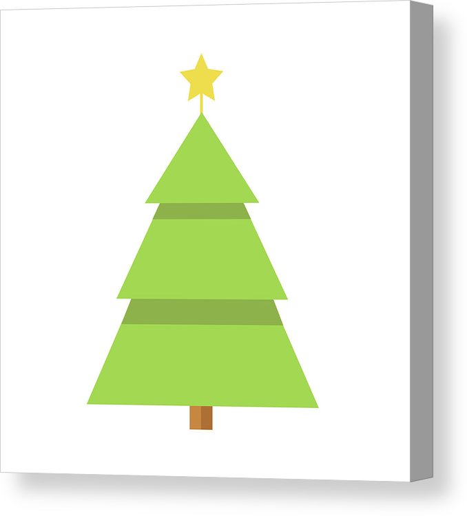 678x750 Simple Cartoon Christmas Star Pine Tree Canvas Print Canvas Art