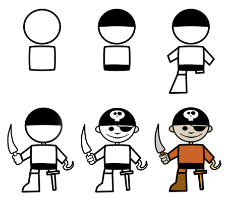 450x397 How To Draw Cartoon Pirates