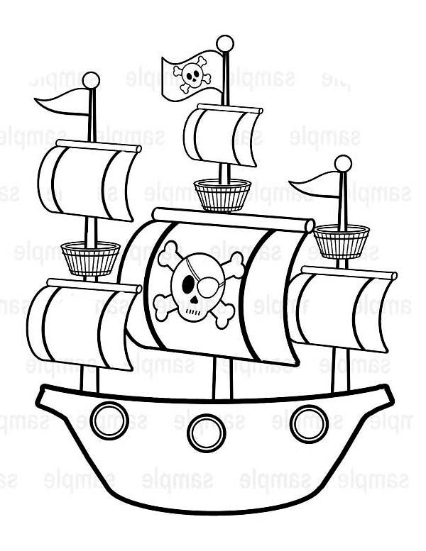 600x777 Simple Pirate Ship Drawing Sketch Coloring