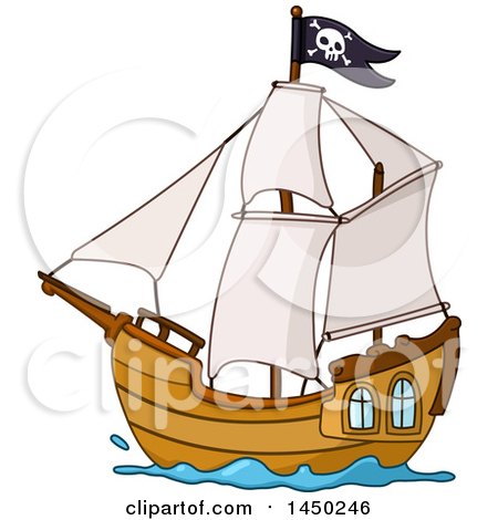 450x470 Sunken Pirate Ship Clipart