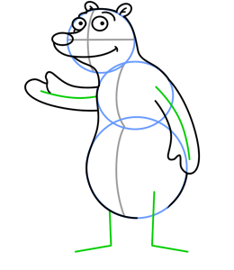260x300 Cartoon Polar Bear Step
