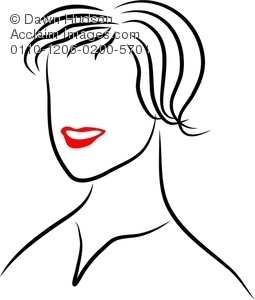 255x300 Clipart Illustration Of Simple Line Drawing Of A Portrait