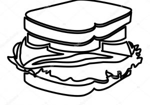 300x210 Simple Sandwich Drawing Sandwich Breakfast Food Element Isolated