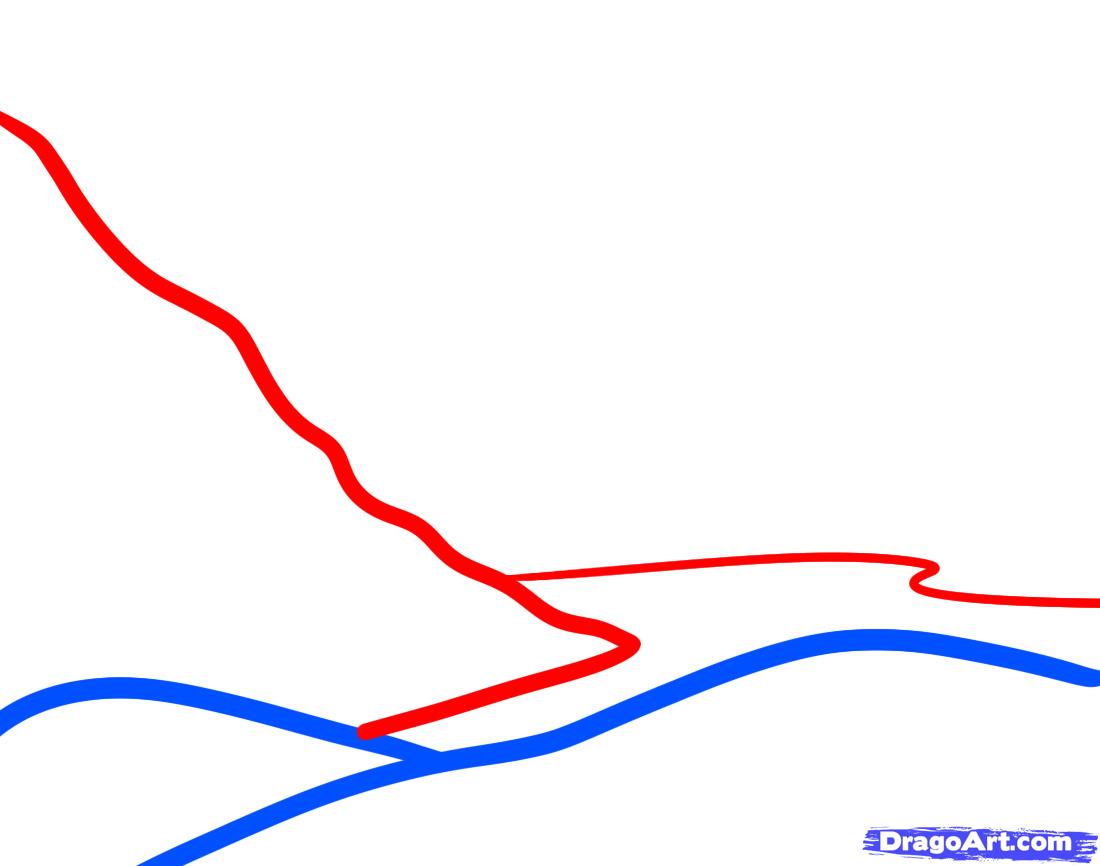 1100x866 How To Draw Mountains For Kids, Step