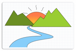 250x166 River Drawing, Picture