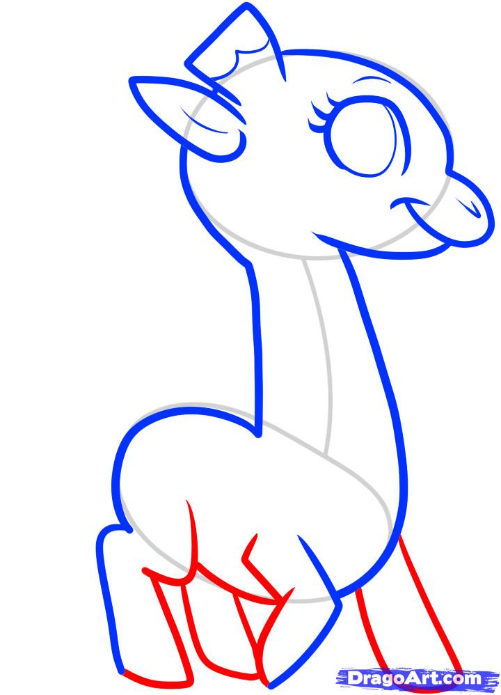 720x998 As It Is Simple To Draw A Giraffe To The Child With A Pencil Step