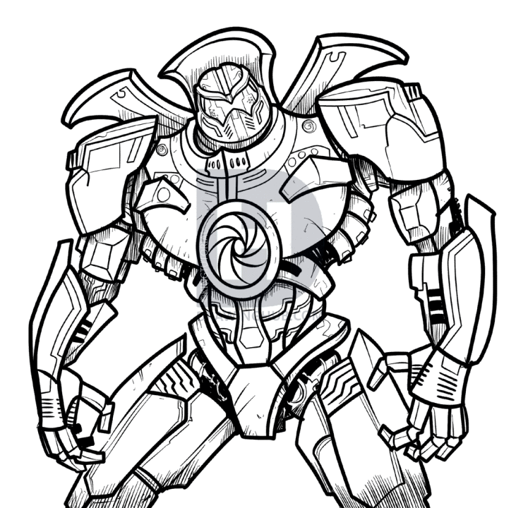 748x720 How To Draw Gypsy Danger, Pacific Rim, Step