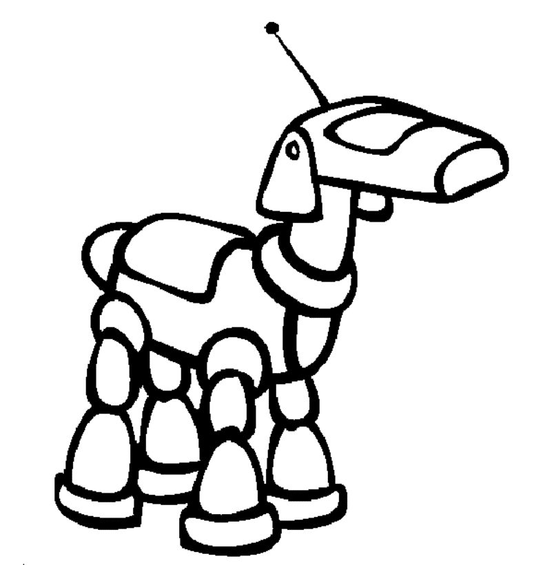 804x821 Simple Robot Colouring Pages