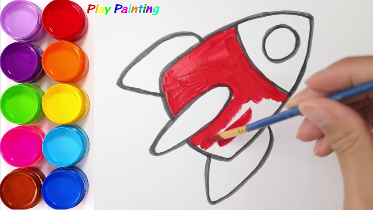 1280x720 Diy Simple Draw Coloring Rocket For Beginners Play Painting