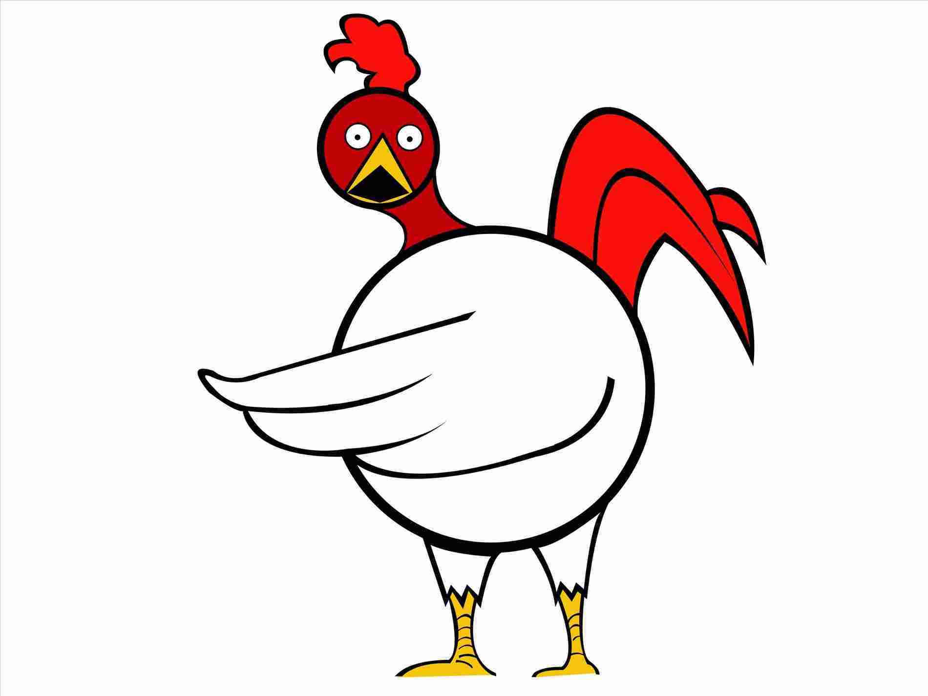 1900x1425 Cartoon How To Draw A Chicken From Rhpencilartsco Simple Easy