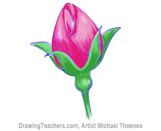 550x447 how to draw a rosebud