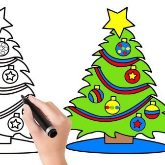 336x336 Christmas Tree For Drawing Easy Of An And Santa Claus Cute Simple