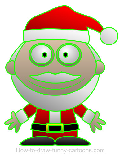 400x508 Drawing A Santa Cartoon